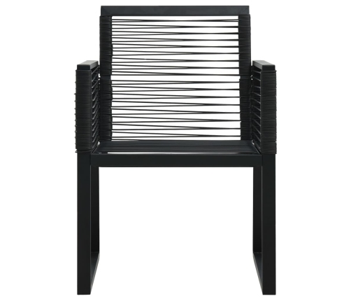 Juego de comedor para jardín 5 piezas ratán PVC negro