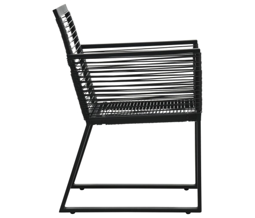 Juego de comedor para jardín 5 piezas ratán PVC negro