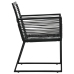 Juego de comedor para jardín 5 piezas ratán PVC negro