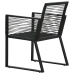 Juego de comedor para jardín 5 piezas ratán PVC negro
