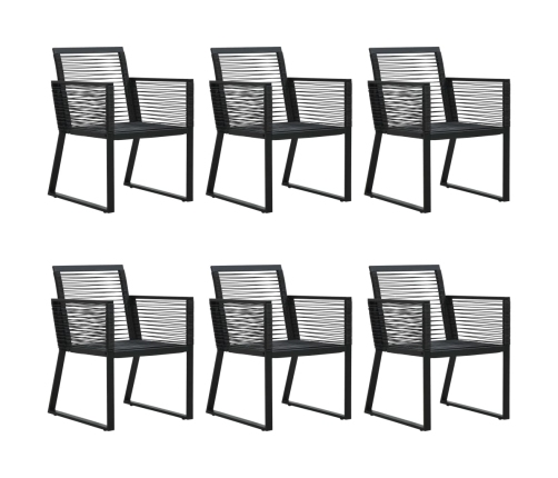 Juego de comedor para jardín 7 piezas ratán PVC negro