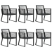 Juego de comedor para jardín 7 piezas ratán PVC negro