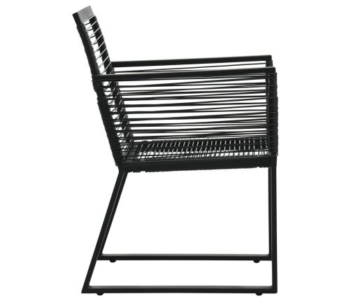 Juego de comedor para jardín 7 piezas ratán PVC negro