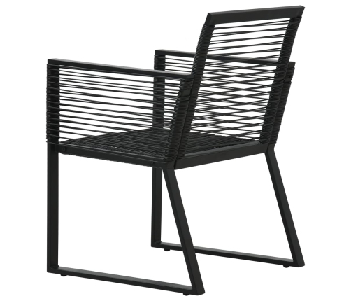 Juego de comedor para jardín 7 piezas ratán PVC negro