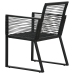 Juego de comedor para jardín 7 piezas ratán PVC negro