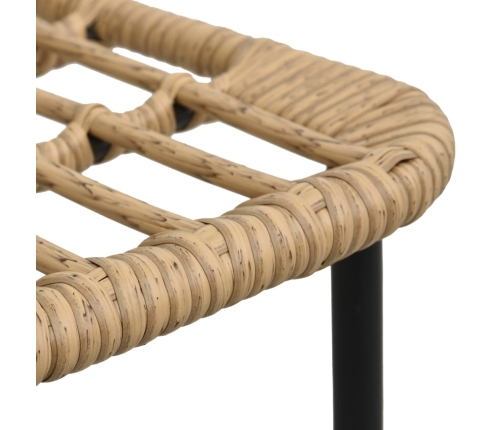 Juego de comedor para jardín 3 piezas ratán sintético y vidrio