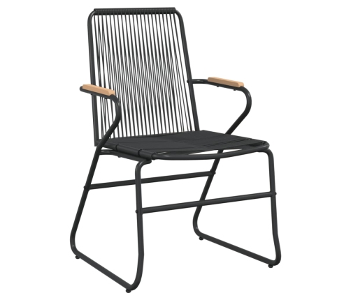 Juego de comedor de jardín 5 piezas ratán PVC negro