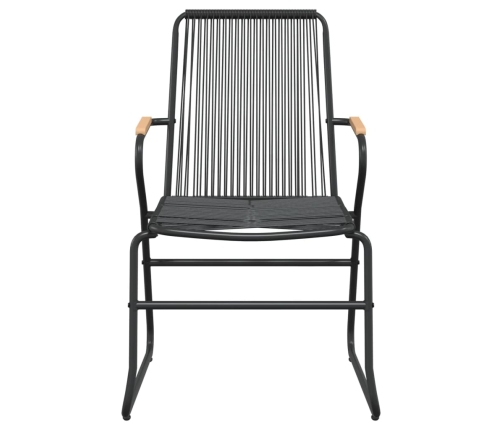 Juego de comedor de jardín 5 piezas ratán PVC negro
