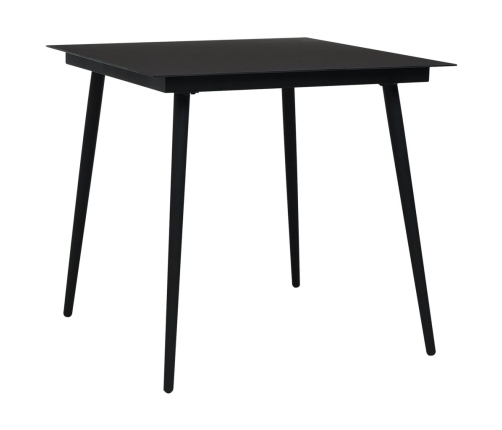 Juego de comedor de jardín 5 piezas ratán PVC negro