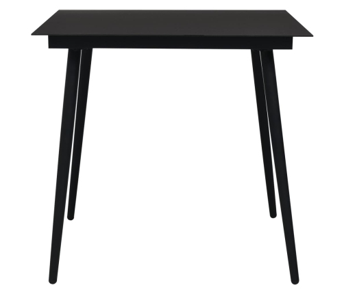 Juego de comedor de jardín 5 piezas ratán PVC negro