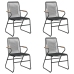 Juego de comedor de jardín 5 piezas ratán PVC negro