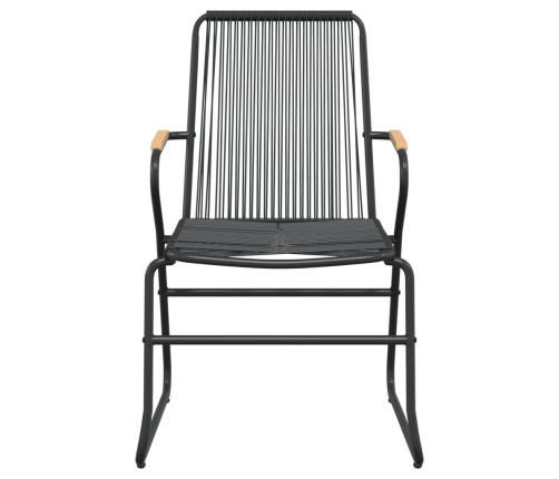 Juego de comedor de jardín 5 piezas ratán PVC negro