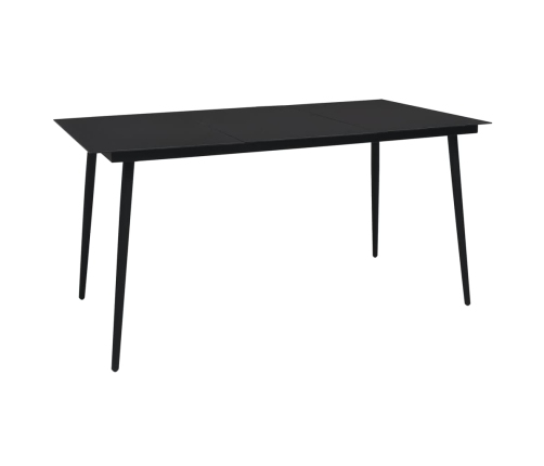 Juego de comedor de jardín 5 piezas ratán PVC negro