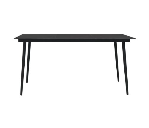 Juego de comedor de jardín 5 piezas ratán PVC negro