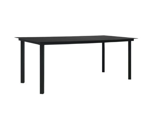 Juego de comedor para jardín 7 piezas ratán PVC negro