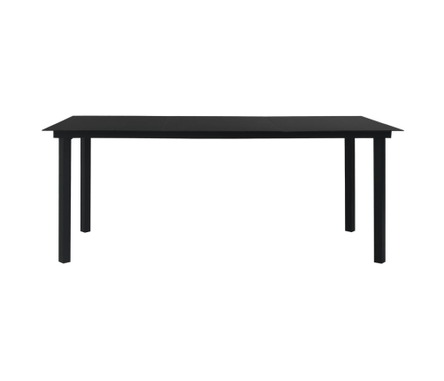 Juego de comedor para jardín 7 piezas ratán PVC negro