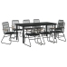 Juego de comedor de jardín 9 piezas ratán PVC negro