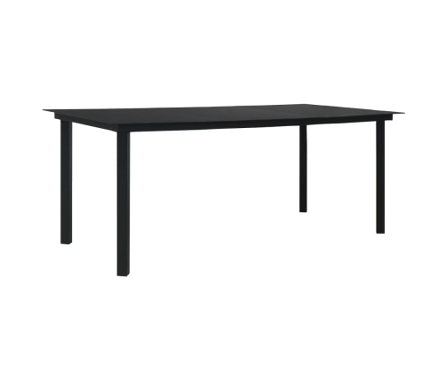 Juego de comedor de jardín 9 piezas ratán PVC negro