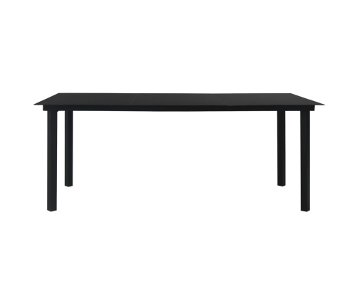 Juego de comedor de jardín 9 piezas ratán PVC negro