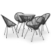 Juego de comedor de jardín 5 piezas ratán PVC negro