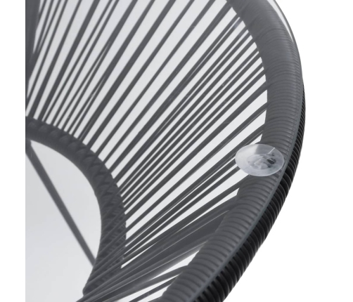 Juego de comedor de jardín 5 piezas ratán PVC negro