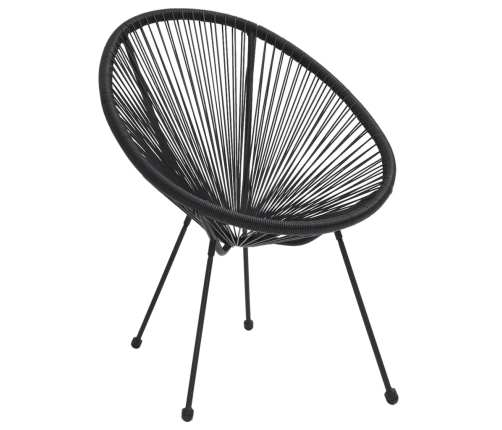 Juego de comedor de jardín 5 piezas ratán PVC negro