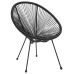 Juego de comedor de jardín 5 piezas ratán PVC negro