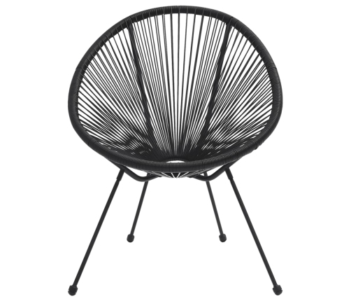Juego de comedor de jardín 5 piezas ratán PVC negro
