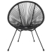 Juego de comedor de jardín 5 piezas ratán PVC negro