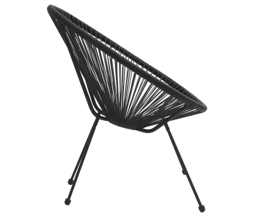 Juego de comedor de jardín 5 piezas ratán PVC negro