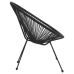 Juego de comedor de jardín 5 piezas ratán PVC negro