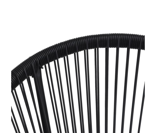 Juego de comedor de jardín 5 piezas ratán PVC negro