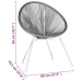 Juego de comedor de jardín 5 piezas ratán PVC negro