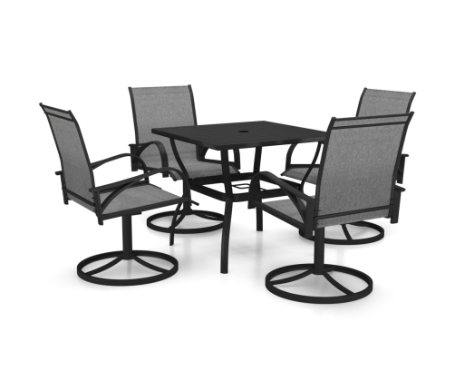 Juego de comedor de jardín 5 piezas textilene y acero