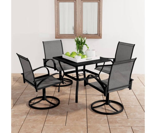 Juego de comedor de jardín 5 piezas textilene y acero