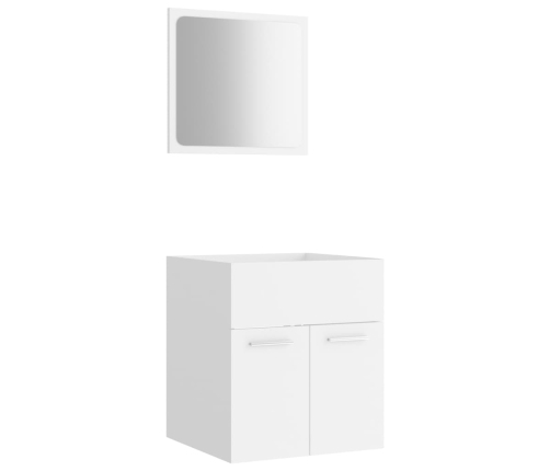 Conjunto de muebles de baño 2 pzas madera contrachapada blanco