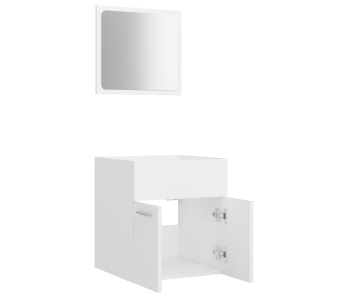 Conjunto de muebles de baño 2 pzas madera contrachapada blanco