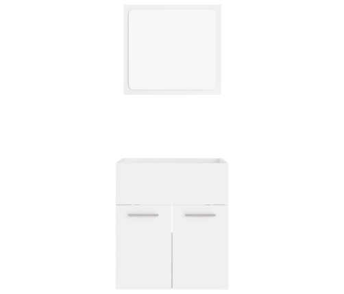 Conjunto de muebles de baño 2 pzas madera contrachapada blanco