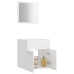 Set muebles de baño 2 piezas madera contrachapada blanco brillo