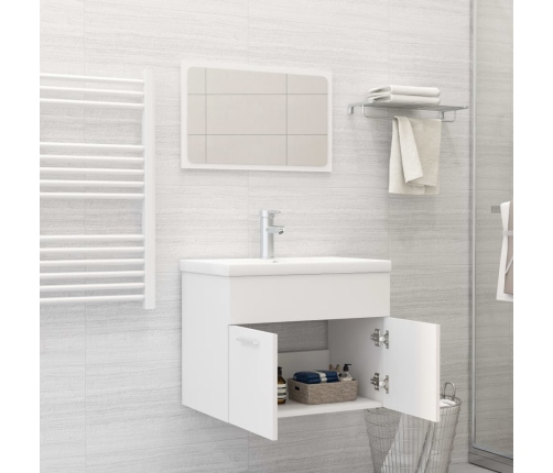 Conjunto de muebles de baño 2 piezas contrachapada blanco