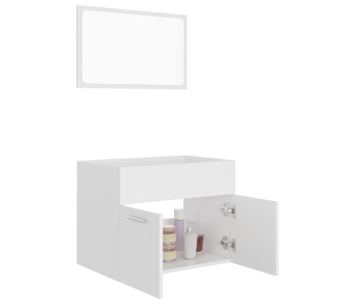 Conjunto de muebles de baño 2 piezas contrachapada blanco