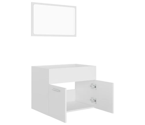 Conjunto de muebles de baño 2 piezas contrachapada blanco