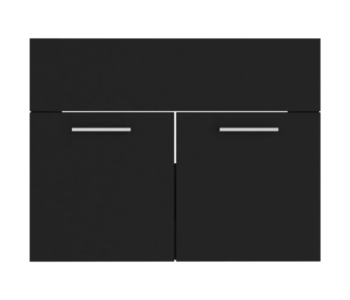 Conjunto de muebles de baño 2 pzas madera contrachapada negro