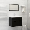 Conjunto de muebles de baño 2 pzas madera contrachapada negro