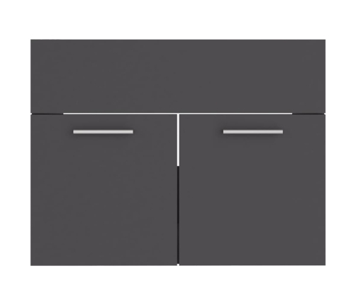 Set de muebles de baño 2 piezas madera contrachapada gris