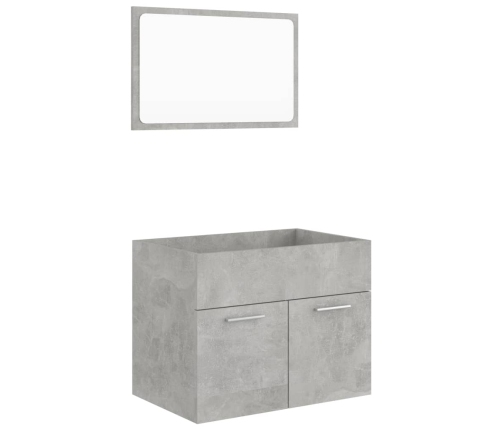 Set muebles de baño 2 piezas madera contrachapada gris hormigón