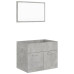 Set muebles de baño 2 piezas madera contrachapada gris hormigón