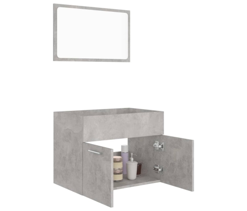 Set muebles de baño 2 piezas madera contrachapada gris hormigón