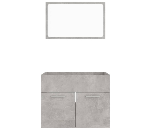 Set muebles de baño 2 piezas madera contrachapada gris hormigón