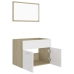 Set de muebles baño 2 pzas madera contrachapada blanco y roble